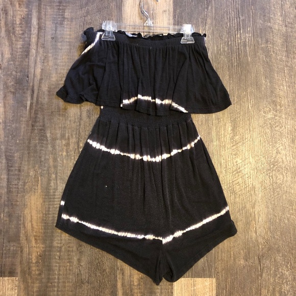 Charlotte Russe tie dye strapless romper - Picture 2 of 3